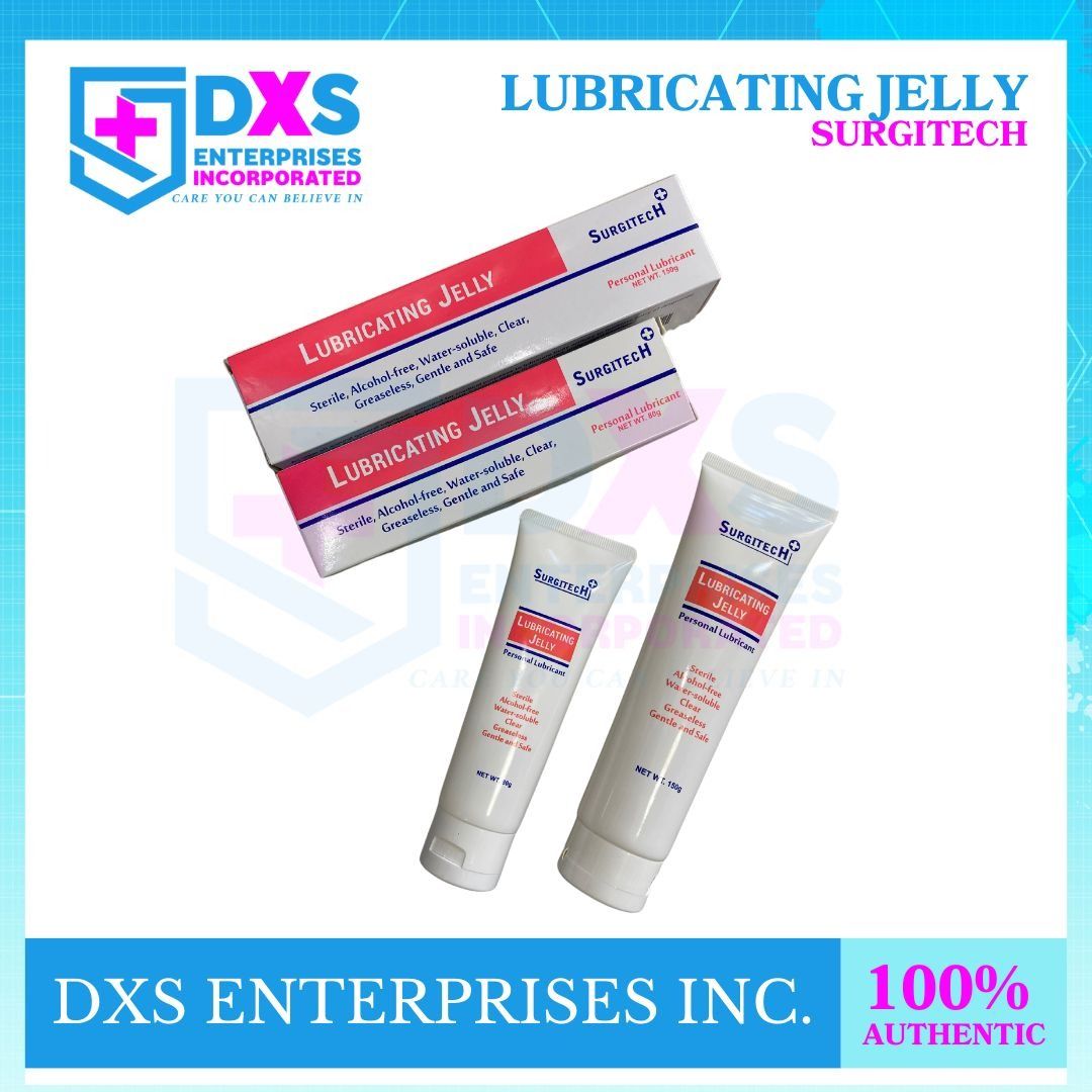 SURGITECH LUBRICATING JELLY (Category: Medical Supplies & Tools) located in Quezon City. Submitted by andrea_dxs (Listing ID 1384900347, Image 2). Description: LUBRICATING JELLY Brand:Surgitech-Sterile, Alcohol-free,Water-soluable, clear, Greaseless, Gentle and Safe-Intended for medical purposes to lubricate body orfices. -It is a multi-purpose lubricating gel, non-greasy, water soluble and ideal for use with condoms.-Can be used for tissue lubri