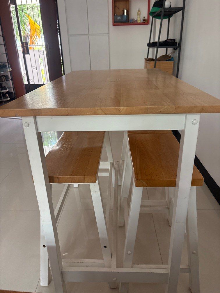 Table (Category: Tables & Sets) located in Singapore. Submitted by villavan28 (Listing ID 1384929601, Image 3). Description: Description and dimensions in photos. Use with care. Can diy for the white paint touch up. .