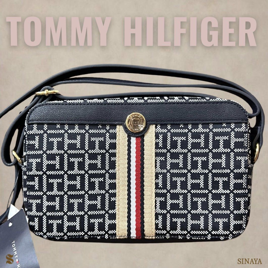 TOMMY HILFIGER CROSSBODY BAG (Category: Cross-body Bags) located in Del Monte. Submitted by sinaya.co (Listing ID 1385030180, Image 1). Description: FROM CANADA — SELLING FOR ₱3,000 ONLY ✅ 100% AUTHENTIC TOMMY HILFIGER CROSSBODY — STYLE 443317, DEPT/RAYON 6025 ✅ BRAND NEW WITH TAGS — IMPORTED DIRECTLY FROM CANADA ✅ CHIC MONOGRAM STYLE — RARE, HARD TO FIND LOCALLY PRODUCT DETAILS: • Iconic TH monogram woven fabric in navy & white • Signature red-w