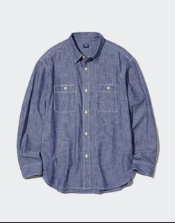 Uniqlo 麻棉 牛仔藍 恤衫64242680981635110