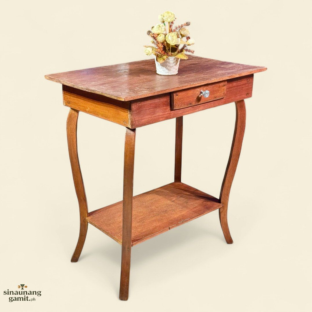 Vintage Curvy Pabitera Altar Table (Category: Tables & Sets) located in Manila. Submitted by sinaunang_gamit (Listing ID 1384843564, Image 1). Description: Vintage Curvy Pabitera Altar Table Height: 31 inches Length: 28 inches Width: 17.5 inches Wood; Tanguile 7k.