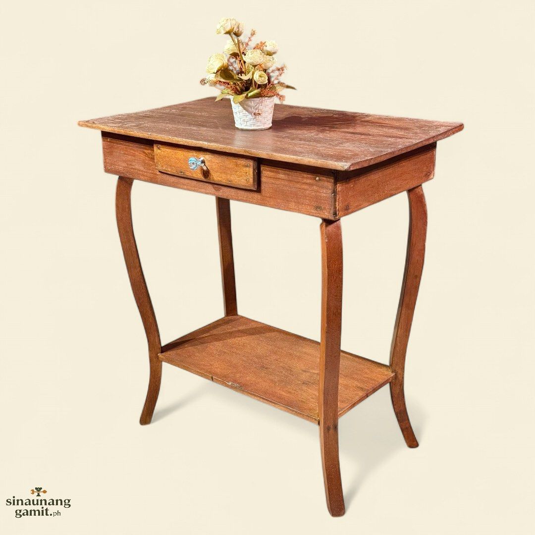 Vintage Curvy Pabitera Altar Table (Category: Tables & Sets) located in Manila. Submitted by sinaunang_gamit (Listing ID 1384843564, Image 2). Description: Vintage Curvy Pabitera Altar Table Height: 31 inches Length: 28 inches Width: 17.5 inches Wood; Tanguile 7k.
