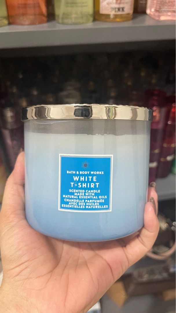 WHITE T-SHIRT 3 WICK CANDLE (Category: Home Fragrance) located in Las Pinas. Submitted by _allthingsfab.ph (Listing ID 1384849476, Image 1). Description: 100% AUTHENTIC MONEY BACK GUARANTEED ACTUAL PHOTO POSTED DM FOR MORE INQUIRIES.