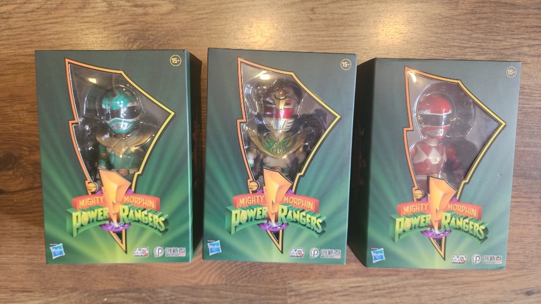 Action Q Mighty Morphin Power Rangers Red Ranger, Green Ranger & Lord ...
