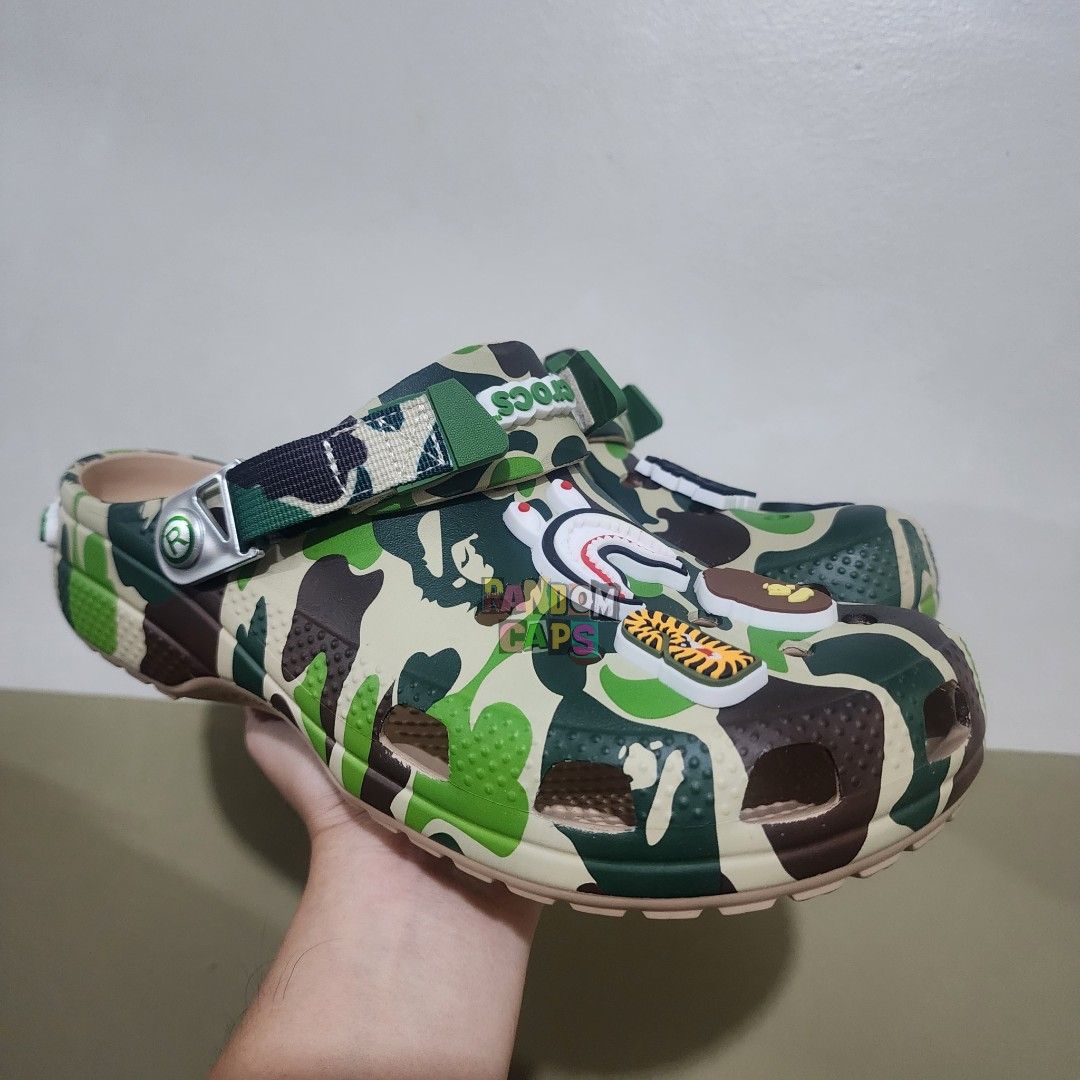 BAPE CROCS (Category: Casual Shoes) located in Quezon City. Submitted by randomthangz (Listing ID 1385152731, Image 2). Description: SIZE 10 US GREEN CAMO.