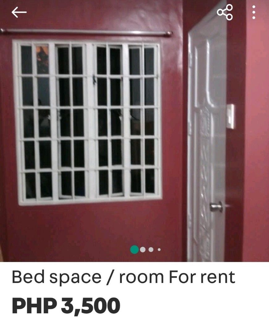 Bed space for rent (Category: Room Rentals) located in Quezon City. Submitted by miz_sixt (Listing ID 1385060755, Image 1). Description: accessible for commuters, 1 ride to Techno hub, Centris,Sm, ever Gotesco, near Puregold Luzon ave. Guarded Village, nice neighborhood. included water and elect. contact# 09223263395 09151227106.