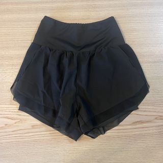 黑色分層運動跑步短褲64242491803649110