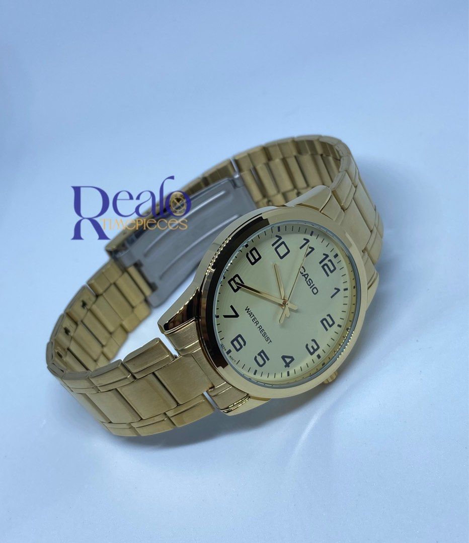 Casio MTP-V001G-9B (Category: Women's Watches) located in Manila. Submitted by cmlleee (Listing ID 1385200503, Image 3). Description: ON HAND Casio MTP-V001G-9B Case size (L× W× H) : 45 × 38 × 8 mm Approx. battery life: 3 years on SR626SW Water resistant Brand new and Complete ✅PRICE ₱ 2,200 FB / IG page: Realo Timepieces.