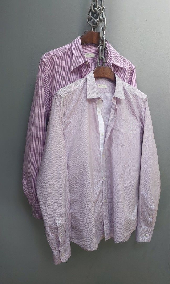 Dries Van Noten Button Up Shirts (Category: Formal Shirts) located in Manila. Submitted by plovedmonster (Listing ID 1385062812, Image 1). Description: Light purple Dimension Shoulders: 17.5" Chest/Pit: 20" Waist: 18" Sleeve length: 26" Length from nape: 28" Hem width: 18.5" Composition 100% cotton Made in Hungary - Dark purple Dimension Shoulders: 18" Chest/Pit: 20.5" Waist: 18" Sleeve length: 26" Length from nape: 28.5" Hem: 19" Composition 100