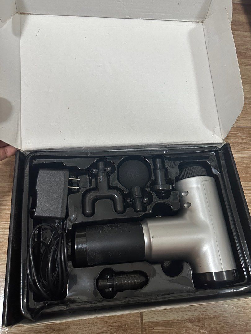 Fascial gun massager (Category: Massage Devices) located in Paranaque City. Submitted by Stylerfinds (Listing ID 1385192118, Image 1). Description: Bought from the orange app Orig price 800 Rarely used Good working condition Complete set With charger .