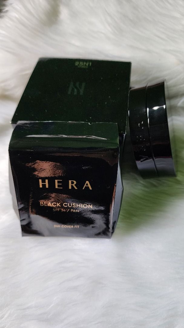 Hera Black Cushion (Category: Makeup) located in La Trinidad. Submitted by gennyrose13 (Listing ID 1385074918, Image 2). Description: Hera Black Cushion with NEW REFILL Authentic Shade: 25N1 Amber Swatched only .