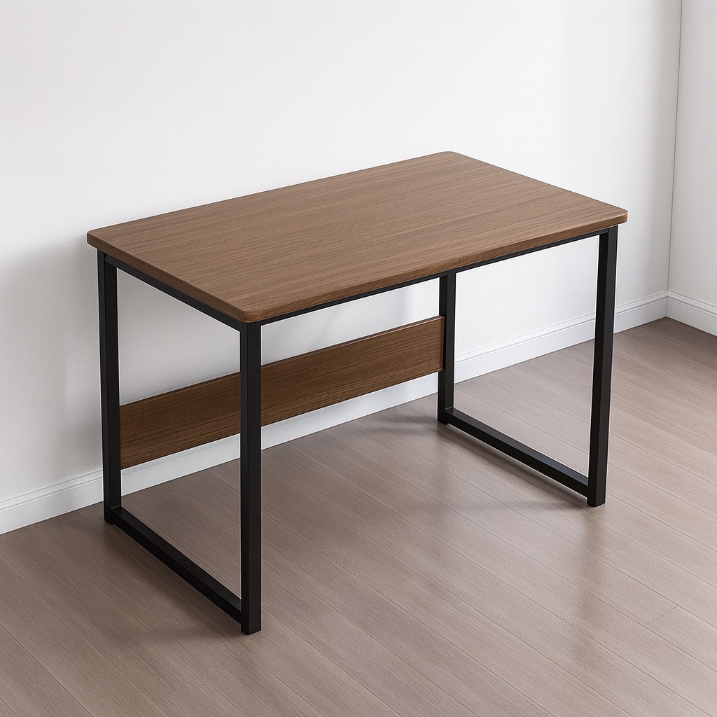 Industrial Study Desk Table | Sturdy Metal Frame Table | Wood Surface ...