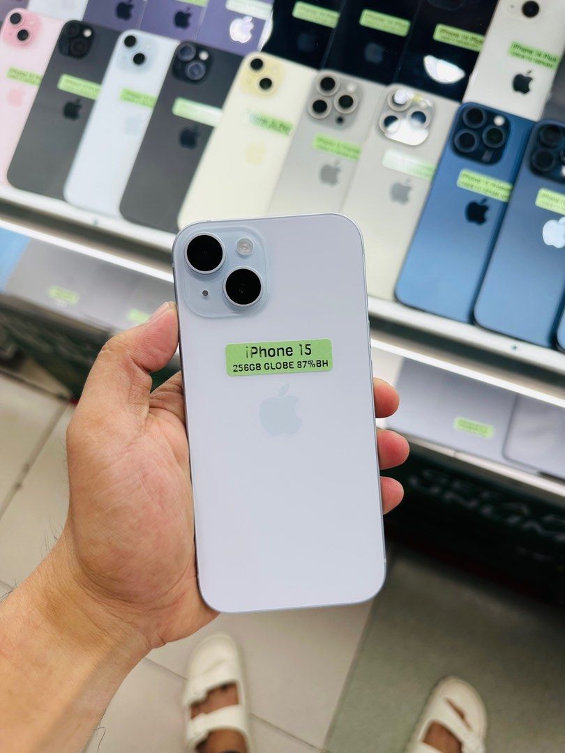 iPhone 15 256GB 87%BH Globelocked 99%smooth No issues (Category: iPhone 15 Series) located in San Juan City. Submitted by saabangadgetshop (Listing ID 1385076303, Image 1). Description: Onhand | Pre-owned iPhone 15 256GB GLOBELOCKED NTC APPROVED Battery Health 87% NO HIDDEN ISSUES NO HISTORY OF REPAIR 99%Smooth TEST TO SAWA RESET ALL YOU WANT TEST ALL YOU WANT NOT REFURBISHED AUTHENTIC PHONE ALL WORKING (FREE 3UTOOLS) iPhones iPads only 🆓Freebie
