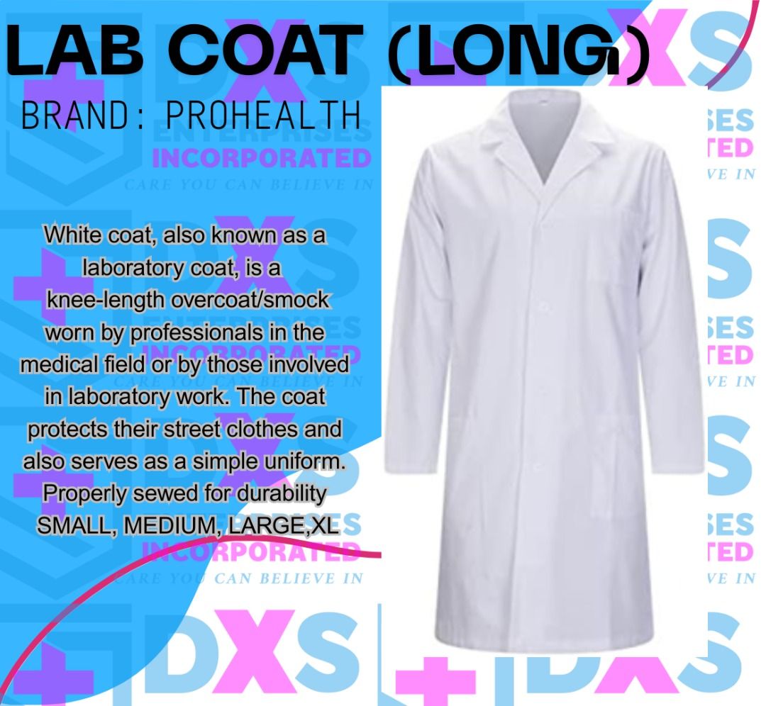 LAB COAT (LONG) BRAND PROHEALTH (Category: Medical Supplies & Tools) located in Quezon City. Submitted by marketing_zyra (Listing ID 1385079311, Image 1). Description: BUY YOUR NEEDS NOW, HERE IN OUR SHOP! 🧑‍⚕️👩‍⚕️ WE HAVE ALL KINDS OF MEDICAL SUPPLIES THAT YOU NEED! 📍Pin loc: DXS ENTERPRISES INC. Warehouse Address: 18 Rest Haven Street Brgy. Bungad Project 7 Quezon City 📍Pin loc: DXS ENTERPRISES INC (SHOP) Shop Address: 351 Congressional Ave
