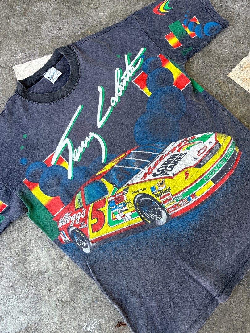 NASCAR AOP TERRY LABONTE X KELLOGGS '95 (Category: Tshirts & Polo Shirts ) located in Davao. Submitted by gaptote (Listing ID 1385115240, Image 2). Description: Width 23.5 Length 29 Issue: loose stitch and Crack prints Tag: MOTORSPORTS TRADITION.
