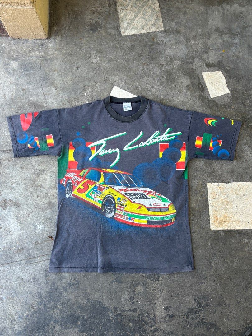 NASCAR AOP TERRY LABONTE X KELLOGGS '95 (Category: Tshirts & Polo Shirts ) located in Davao. Submitted by gaptote (Listing ID 1385115240, Image 1). Description: Width 23.5 Length 29 Issue: loose stitch and Crack prints Tag: MOTORSPORTS TRADITION.