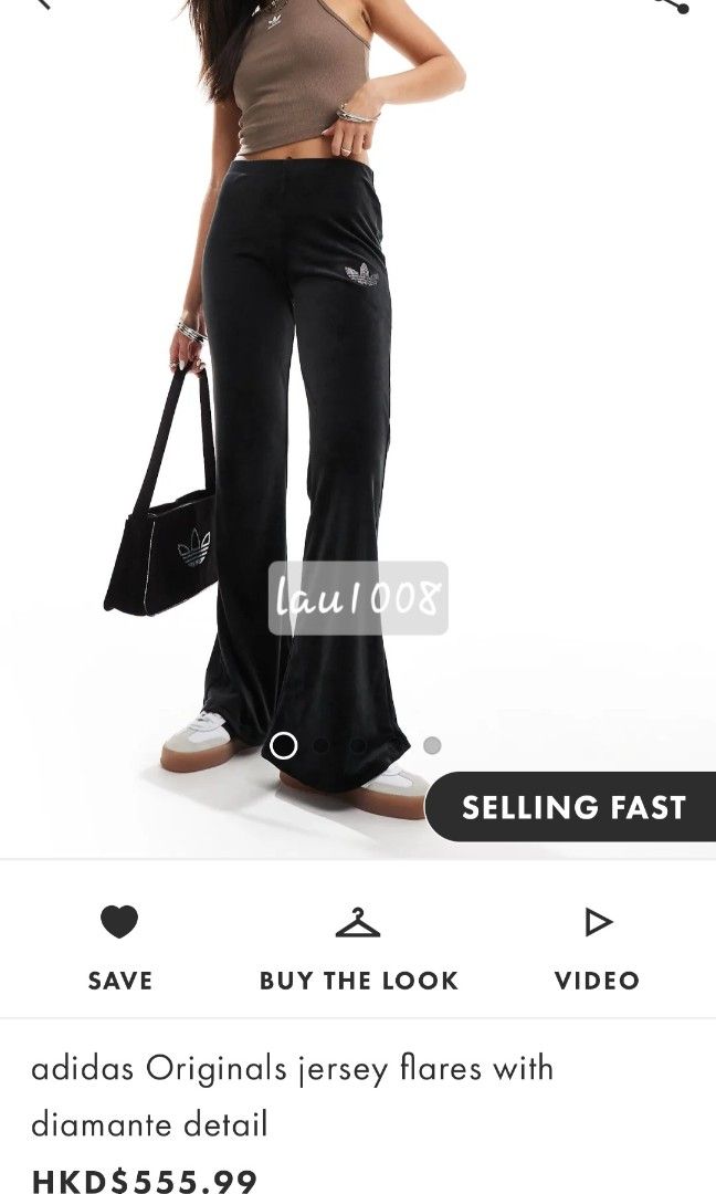 【adidas】Originals jersey flares with diamante detail adidas Originals jersey flares with diamante detail | ASOS