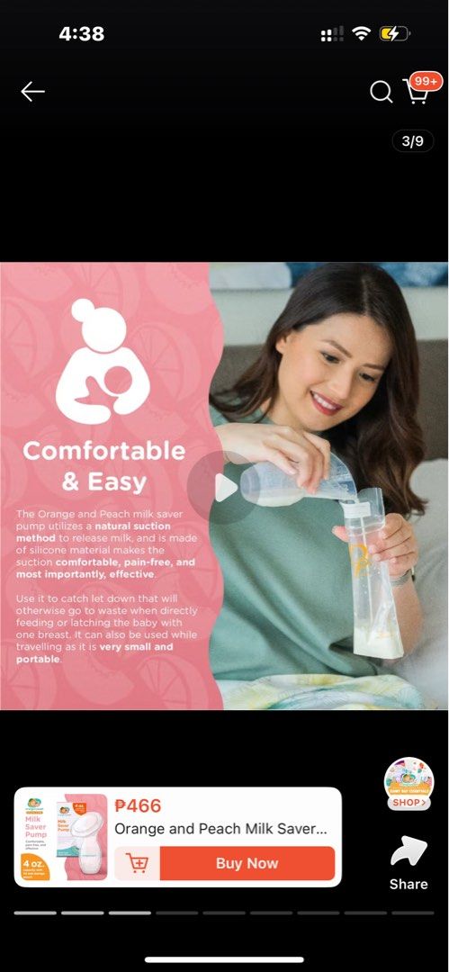 Orange and peach hakaa like milk saver pump (Category: Breastfeeding & Bottle Feeding) located in Makati City. Submitted by luxuryfinds88 (Listing ID 1385133796, Image 2). Description: I have 2 pcs Used once . Pero ive tried all Hakaa this is better not painful.