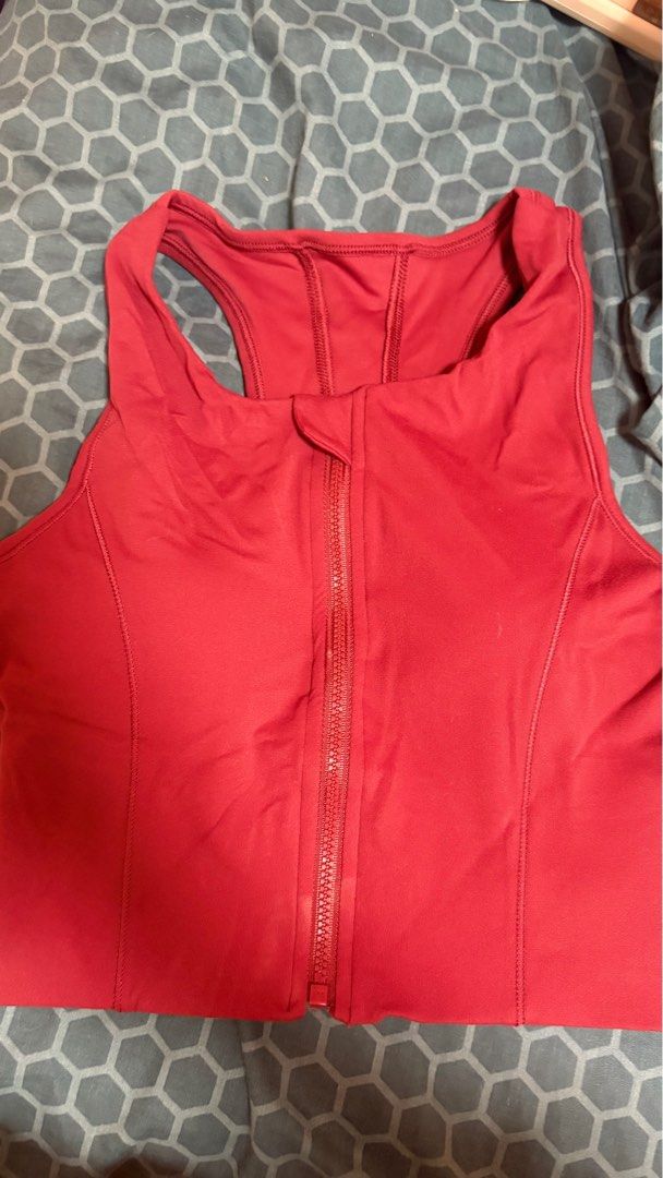 Red zip crop sports top (Category: Activewear) located in Bulacan. Submitted by msdavid (Listing ID 1385108208, Image 2). Description: .