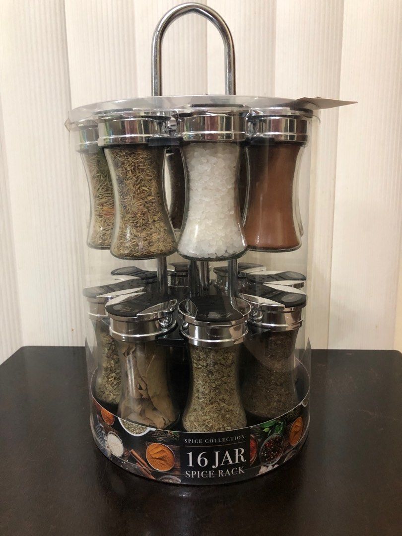 S&R Spice Collection 16 Jar Spice Rack (Category: Spice & Seasoning) located in Caloocan City. Submitted by annacruzita (Listing ID 1385092981, Image 1). Description: Features: Multi-pack Spice Jar 16 in 1 packaging Gifting set Packaging may vary depending on the stock availability Actual Weight: 2.52 KGs Product Dimensions: 7.5 x 7.5 x 14.5 This spice rack combines functionality with a sleek design. The 16 jars come with a revolving countertop r