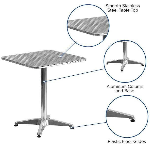 Sumo AT-60S DLX Stainless Steel Top Aluminum Square Pantry Table with ...