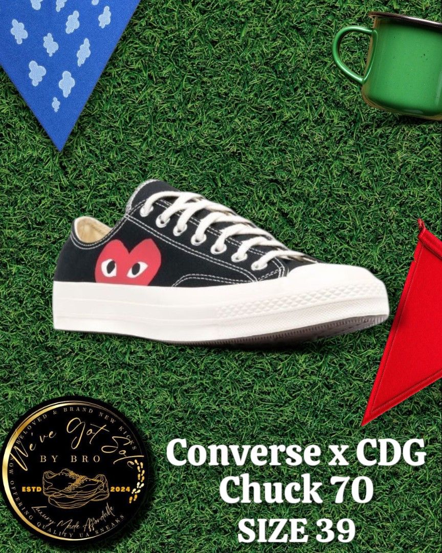 Thifted Converse x Comme Des Garçons Play Chuck 70 Ox "Half Heart Black" sneakers (Category: Sneakers) located in General Santos City (Dadiangas). Submitted by wevegotsolebybro (Listing ID 1385055039, Image 3). Description: Converse x Comme Des Garçons Play Chuck 70 Ox "Half Heart Black" sneakers EURO 39 LIKE NEW NO ISSUE ‼️D͓̽I͓̽S͓̽C͓̽L͓̽A͓̽I͓̽M͓̽E͓̽R͓̽:‼️ 🅿🅻🅴🅰🆂🅴 🆁🅴🅰🅳... 😊😇👌 𝗪𝗲 𝗻𝗼𝘁 𝘄𝗮𝗿𝗿𝗮𝗻𝘁 𝗼𝗿 𝗿𝗲𝗽𝗿𝗲𝘀𝗲𝗻𝘁 𝗮𝗻𝘆 
