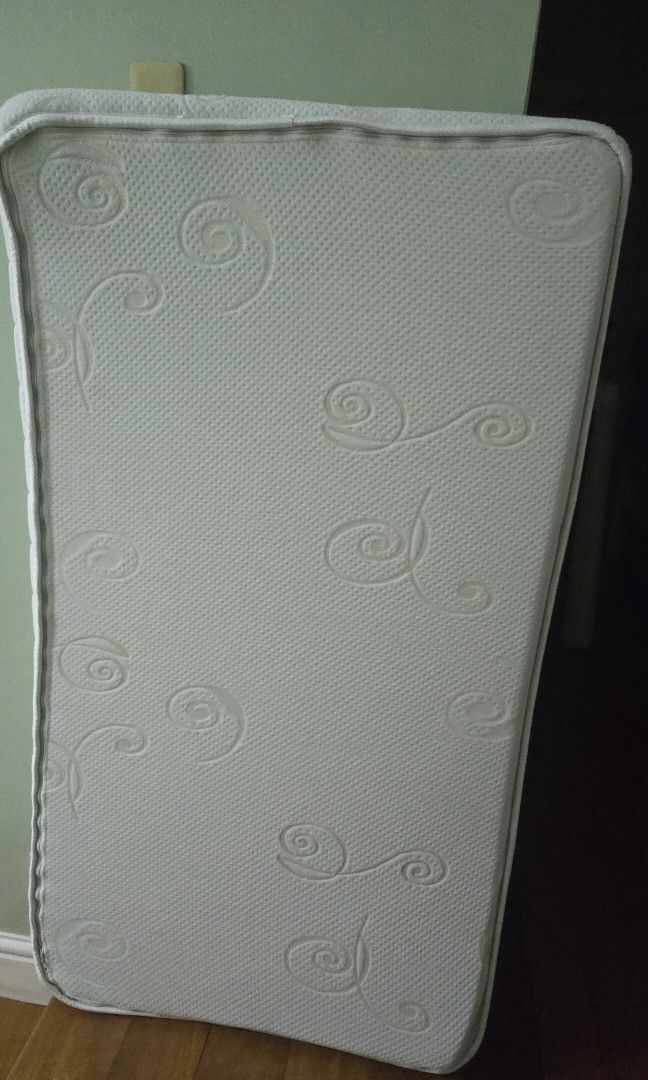Uratex Purifoam Crib Matress (Category: Cots & Cribs) located in Malabon City. Submitted by emmashappymommy (Listing ID 1385202644, Image 2). Description: Brand: Uratex Purifoam Matress Size: 28" x 52" x 4" Condition: Lightly Used. In very good condition RFS: will change bed Price: 950.00 MOP: Gcash pick up point: Araneta Village Potrero Malabon.