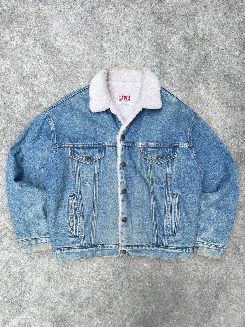 Jean Jacket Levis Jacke Rot Kariert Levi's Biker Jacke Jeansjacke