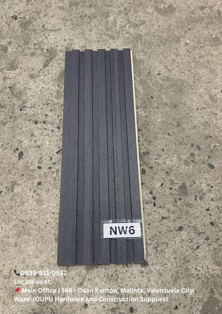 5 in 1 Wall Cladding (Category: Wall Decor) located in Caloocan City. Submitted by kazandra_rivera-37346 (Listing ID 1385279499, Image 3). Description: "Elevate your interiors with elegant WPC wall cladding." WPC WALL CLADDING (Indoor) (9.5FT.) • '3 in 1' - 2.9m X 20cm X 12mm • '4 in 1' - 2.95m X 15cm X 24mm • '5 in 1' - 2.9m X 15cm X 9mm • '6 in 1' - 2.9m x 16cm x 18mm • '7 in 1' - 2.9m x 20cm x 10mm ⏩ADVANTAGES⏪ √Lighter, waterproof, termite pr