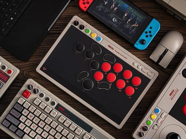 8BitDo All-Button Arcade Controller for Switch/Switch 2 & Windows – Bluetooth, 2.4G, Wired Connectivity, Low-profile Mechanical Switches, 4 Programmable Buttons, Hot-swappable PCB (Category: Controllers) located in Las Pinas. Submitted by techsmartph (Listing ID 1385376559, Image 2). Description: * Compatible with Switch/Switch 2 and Windows. 3 connection modes - Connect to Switch via Bluetooth, to Windows via 2.4G, or to either device via wired.
