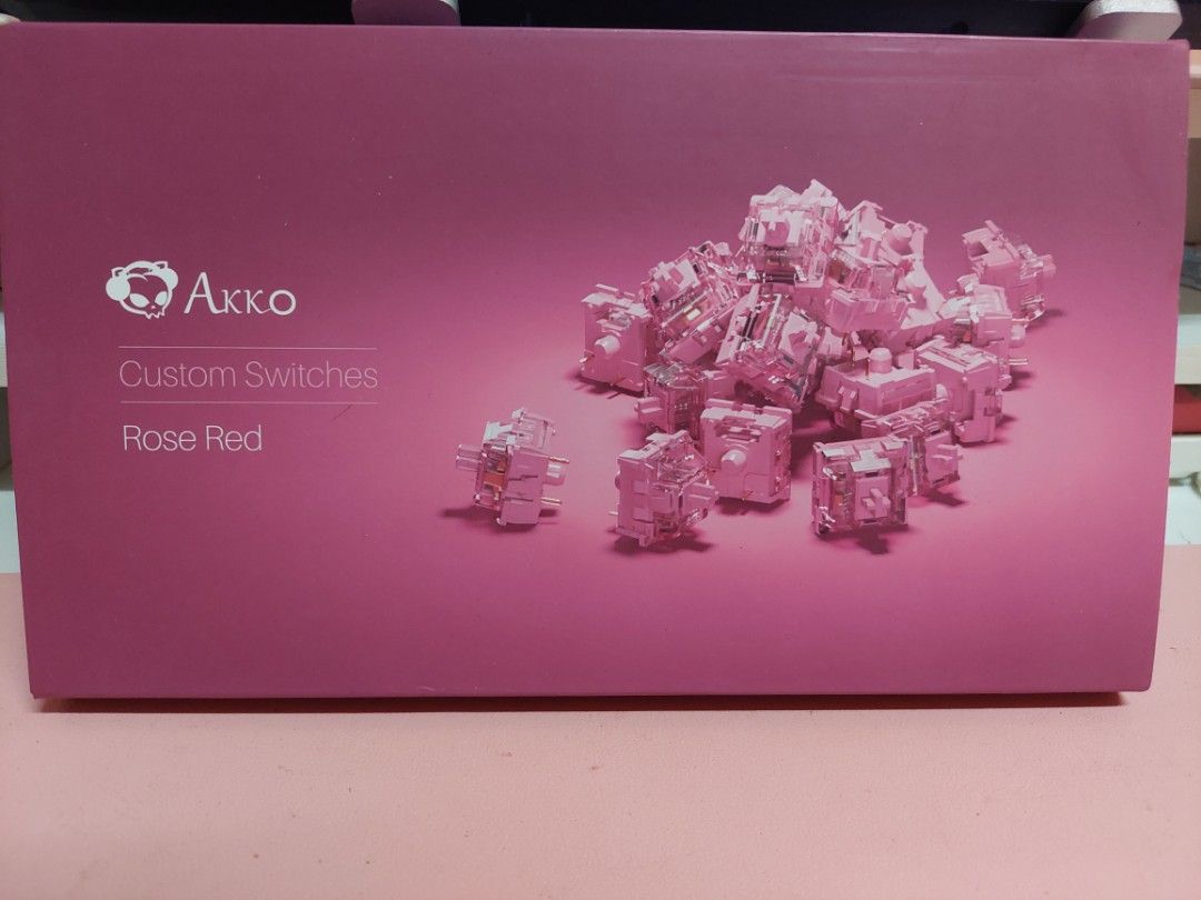 Akko Rose Red Switches (Category: Computer Keyboard) located in Sorsogon. Submitted by sharpaye (Listing ID 1385398527, Image 1). Description: Akko Rose Red Switches (Linear) Edited listing to include all the switches. 3 boxes containing 45 pieces each. Bought 3 boxes containing 45 pcs each but only need 100 pcs for 100 keys keyboard, so 35 of the switches is brand new. They have just been sitting in the box, unused. 100 switches have been lubed 