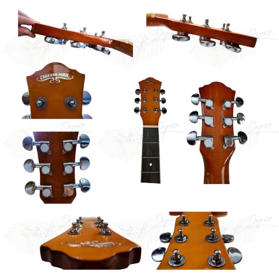 Caravan Music Acoustic Guitar (Category: Musical Instruments) located in Quezon City. Submitted by yes.thriftdepot (Listing ID 1385428102, Image 2). Description: For Sale: Caravan Music Acoustic Guitar (HS4111 – Natural, w/out EQ) Purchased around June 2020 for ₱3,900 Condition: • Minimal surface scratches around the body • Some rust on the strap button screw • Slight fading on the fret wires • Minor wear around the bridge holes • No strings incl