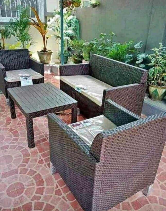COD SALA SET (Category: Sofas) located in Manila. Submitted by aiza_rafael (Listing ID 1385247964, Image 3). Description: OUTDOOR/Indoor SALA SET Cash on Delivery RAttan Design made of Plastic Best for flood prone area (PARA sa mga nabaha) SET A 1pc 3 seater 2pcs single 1pc center table SET B 1pc double sala 2pcs single 1pc center table .