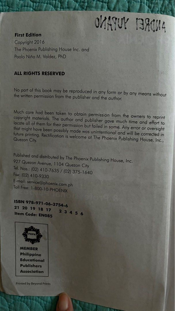 English for Academic & Professional Purposes (Category: Textbooks) located in Marikina City. Submitted by wowfinds (Listing ID 1385429653, Image 2). Description: Book in good condition. With some pencil and pen writings..