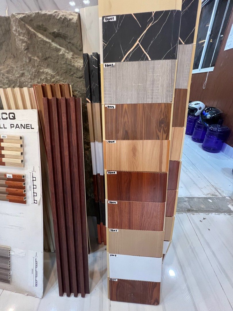 FLUTED PANEL/PVC/WPC/UV BOARD/ PU STONE/ WOOD LAMINATES (Category: Wall Decor) located in Quezon City. Submitted by valeriexan22573 (Listing ID 1385294516, Image 1). Description: PVC WPC FLUTTED PANEL UV BOARD PU STONE WOOD LAMINATES CEILING WALL CLADDING.