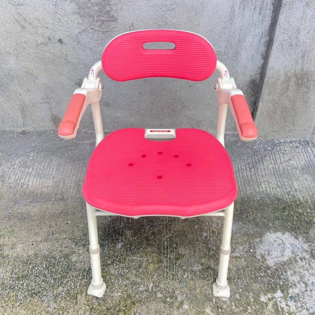Heavy Duty Red Bath Shower Foldable Chair (Category: Chairs) located in Taguig. Submitted by nessyyy (Listing ID 1385273354, Image 2). Description: Japan Surplus -minor scratches only but barely noticeable Mode of Delivery: Lalamove only Mode of Payment: Gcash only.