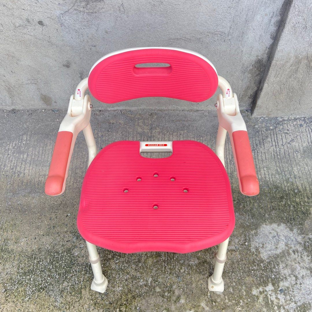 Heavy Duty Red Bath Shower Foldable Chair (Category: Chairs) located in Taguig. Submitted by nessyyy (Listing ID 1385273354, Image 3). Description: Japan Surplus -minor scratches only but barely noticeable Mode of Delivery: Lalamove only Mode of Payment: Gcash only.
