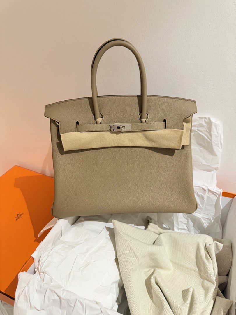 Hermes Birkin 35 (Category: Luxury Bags & Wallets) located in Quezon City. Submitted by tine2927 (Listing ID 1385277777, Image 1). Description: Beige Marfa 2025 Brandnew B35 Togo Complete with receipt .