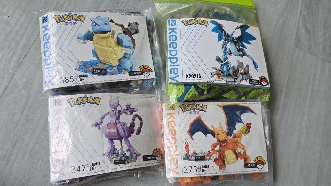 Keepley Pokemon Building Blocks - Blastoise, Charizard, Mewtwo, Mega ...