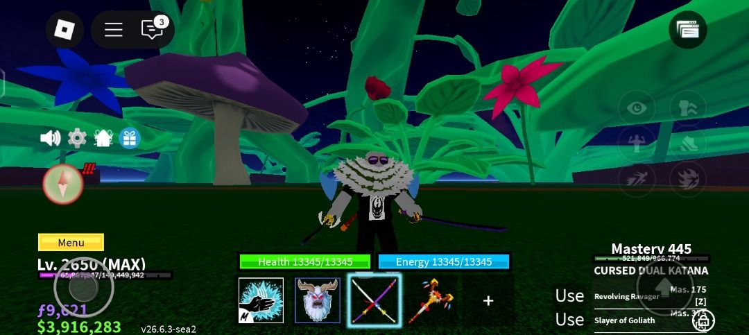 MAX LEVEL BLOX FRUIT ACCOUNT (Category: Game Gift Cards & Accounts) located in New Washington. Submitted by osoriozyru34894 (Listing ID 1385373412, Image 3). Description: ACCOUNT DETAIL'S CURSED DUAL KATANA 445 MAS YETI FRUIT 315 MAS SUPER HUMAN NEED MASTERY FOR GOD HUMAN ALL RACES V3 READY FOR V4 HAS PS VIA GCASH ONLY PM ME FOR OTHER DATAILS .