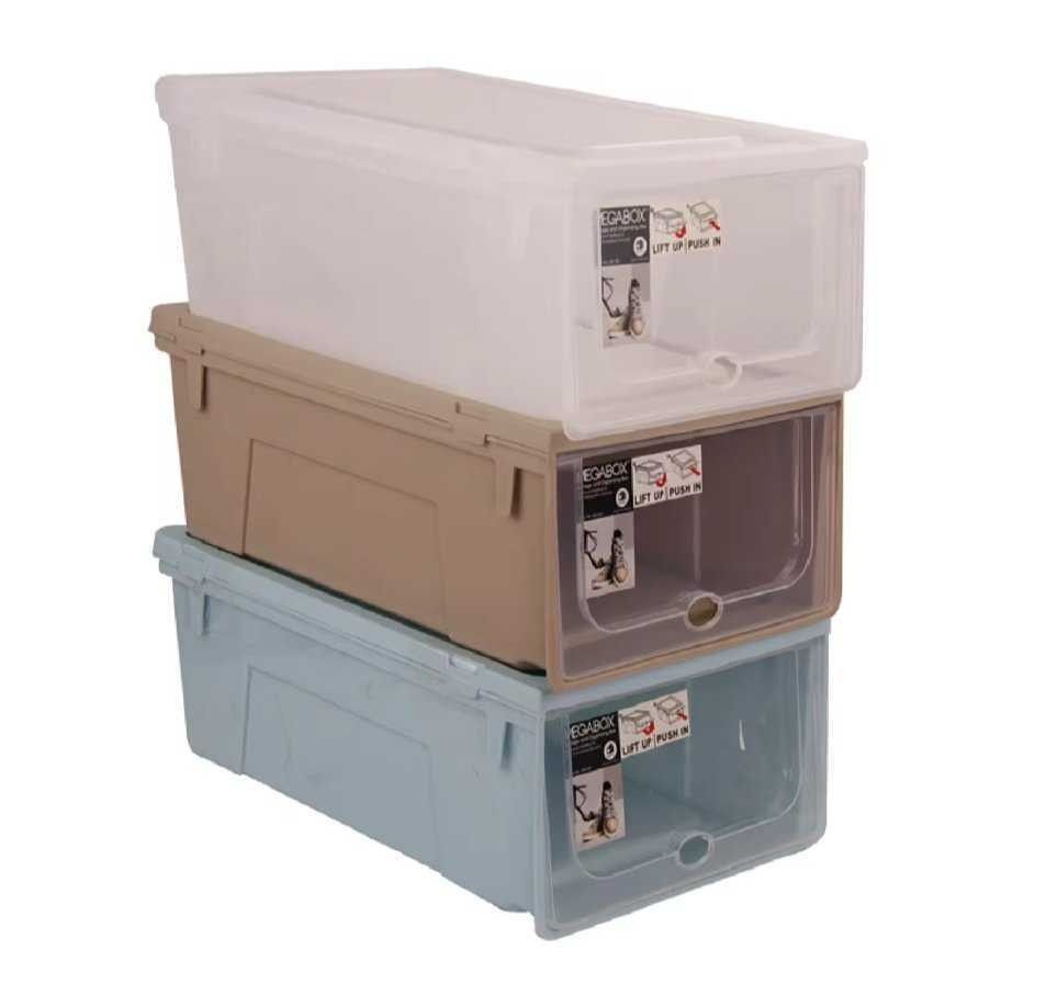 Mega box shoe organizer box storage (Category: Storage Boxes & Baskets) located in Manila. Submitted by mariajudit37951 (Listing ID 1385267750, Image 2). Description: Megabox Storage Shoe Organizing Box (lift up/ push in cover) MG # 851 Small L23XW33XH13 CM ₱220,00 EACH MG # 852 Large L27XW36XH16CM ₱ 280.00 EACH.