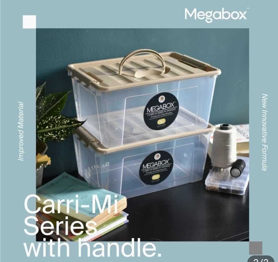 Megabox CARRI STORAGE BOX (Category: Storage Boxes & Baskets) located in Manila. Submitted by mariajudit37951 (Listing ID 1385290485, Image 2). Description: MG 831 Carri-Mi Series w/Handle 5 L L27xW20xH11cm P180. 00 each APRIL 2025.