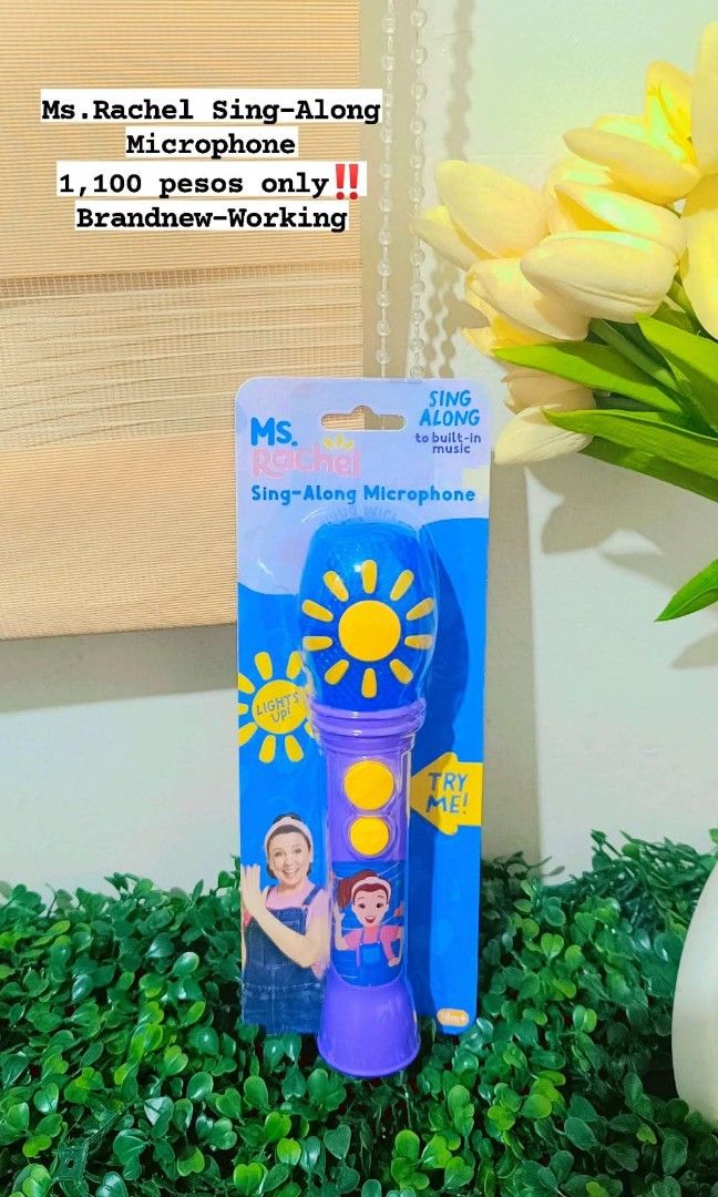 Ms. Rachel Sing Along Microphone (Category: Microphones) located in Quezon City. Submitted by mhoniqvela04 (Listing ID 1385259121, Image 1). Description: Original Brandnew Complete Set Working Well Actual pic posted Pm for video.