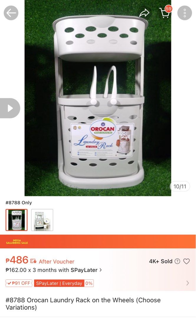 orocan laundry rack basket (Category: Laundry Baskets) located in Manila. Submitted by mvx.xv (Listing ID 1385399837, Image 1). Description: for pick up only manila/ubelt area.