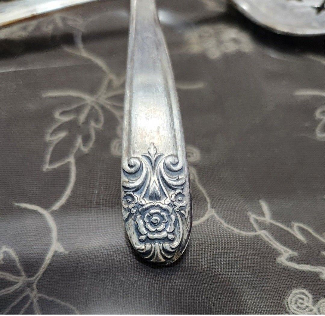 Silver Cutlery (Category: Dinnerware & Cutlery) located in Quezon City. Submitted by geminimomma2 (Listing ID 1385258330, Image 2). Description: Antique silver plated cutlery Brand: Melody Lot consists of: 6 fork pair of serving spoon & fork 5 spoon butter knife soup ladle 6 tablespoon cake server Best offer....