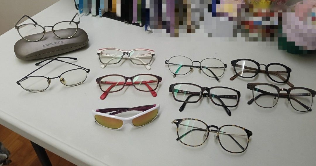 Spectacle frames (Category: Sunglasses & Eyewear) located in Singapore. Submitted by jenni6868 (Listing ID 1385398163, Image 1). Description: Solvil Titus Ray Ban owndays etc as per photos.