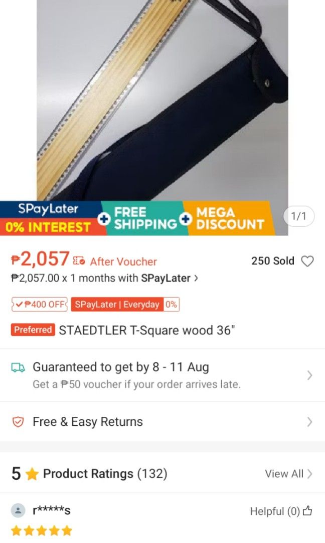 STAEDLER T-Square Wood 36" (Category: Stationery & School Supplies) located in Tarlac. Submitted by lucym02 (Listing ID 1385264193, Image 3). Description: [Original] STAEDLER T-Square Wood 36" no damage, good as new 36 inches w/bag (flawed) girl owned 850+sf pls feel free to message for more info Location: Tarlac city.