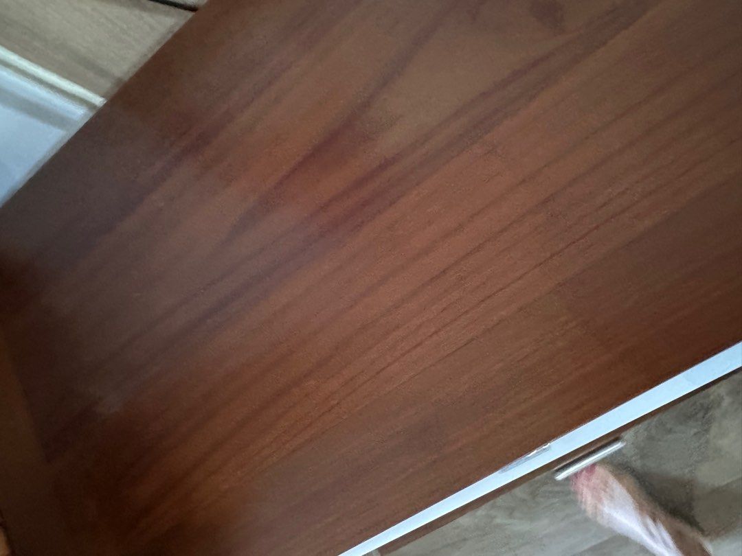 Solid wood table (Category: Tables & Sets) located in Singapore. Submitted by nothingvaluable (Listing ID 1385259084, Image 3). Description: Sincere buyers only. Measurements: Table top - 35 x 70cm Height- 80cm Table base - 45 x 66cm Self-collect at Tampines .