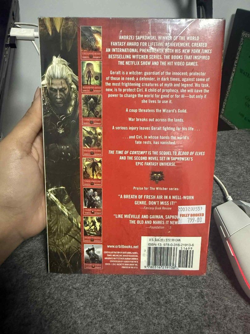 The Witcher: The Time of Contempt (Category: Storybooks) located in Butuan. Submitted by needfunds_16 (Listing ID 1385398236, Image 2). Description: RFS: making space for my shelf bought at cdo fullybooked. Unopened.