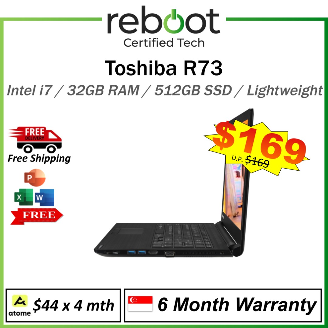 Toshiba R73 - 13.5 Inch - 16GB + 512GB SSD - Warranty Available - Free ...